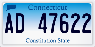 CT license plate AD47622