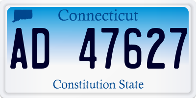 CT license plate AD47627