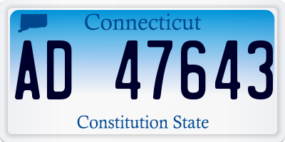 CT license plate AD47643