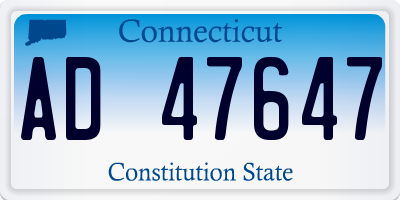 CT license plate AD47647