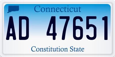 CT license plate AD47651