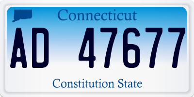 CT license plate AD47677