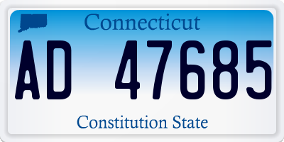 CT license plate AD47685