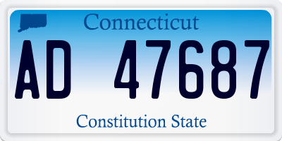 CT license plate AD47687