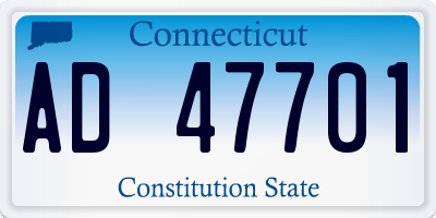 CT license plate AD47701