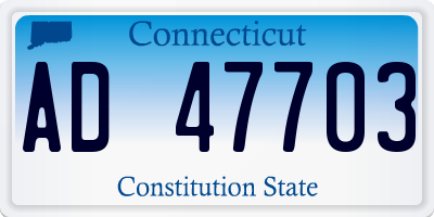 CT license plate AD47703