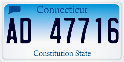 CT license plate AD47716