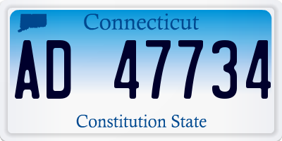 CT license plate AD47734