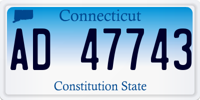 CT license plate AD47743