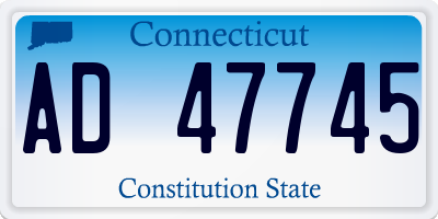 CT license plate AD47745