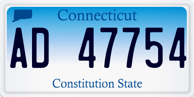 CT license plate AD47754