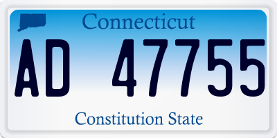 CT license plate AD47755