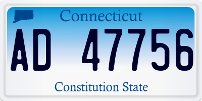 CT license plate AD47756