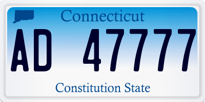 CT license plate AD47777