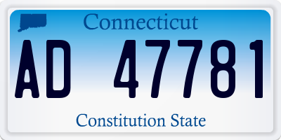 CT license plate AD47781