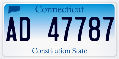 CT license plate AD47787