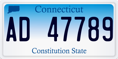 CT license plate AD47789
