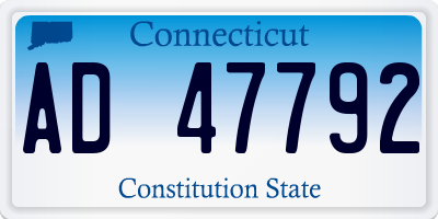 CT license plate AD47792