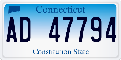 CT license plate AD47794