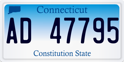 CT license plate AD47795