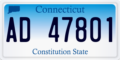 CT license plate AD47801