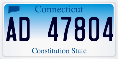 CT license plate AD47804