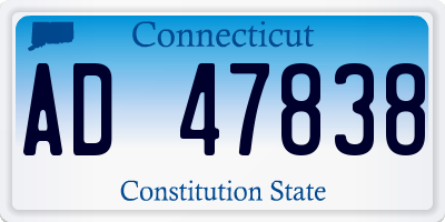 CT license plate AD47838