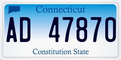 CT license plate AD47870