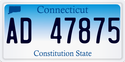 CT license plate AD47875