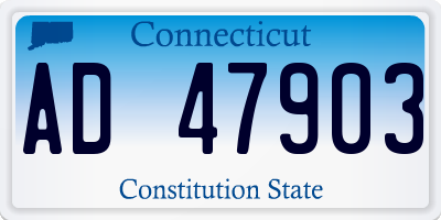 CT license plate AD47903