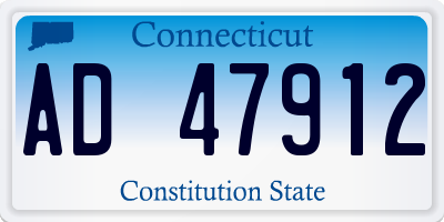 CT license plate AD47912
