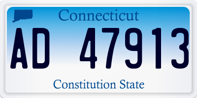 CT license plate AD47913