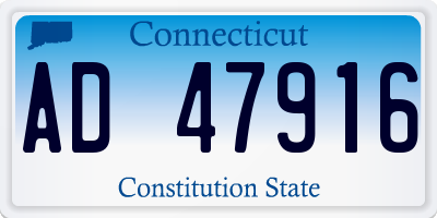 CT license plate AD47916