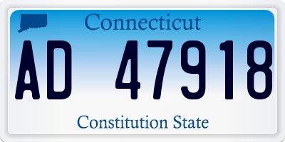 CT license plate AD47918