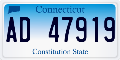CT license plate AD47919