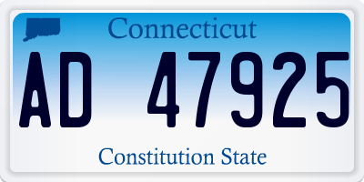 CT license plate AD47925