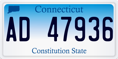 CT license plate AD47936