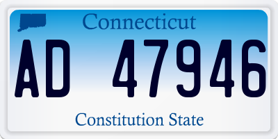 CT license plate AD47946