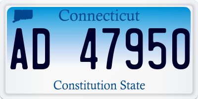 CT license plate AD47950
