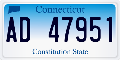 CT license plate AD47951