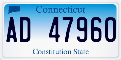 CT license plate AD47960