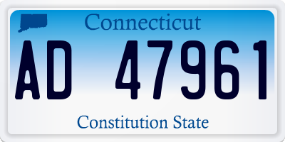 CT license plate AD47961