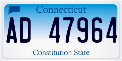 CT license plate AD47964