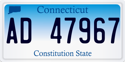 CT license plate AD47967