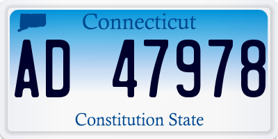 CT license plate AD47978
