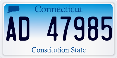 CT license plate AD47985