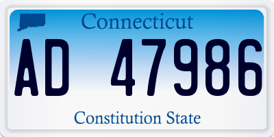 CT license plate AD47986