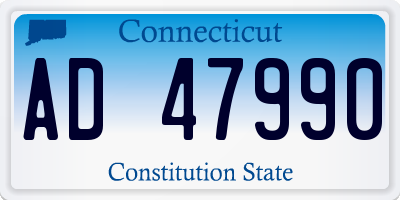 CT license plate AD47990