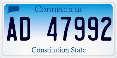 CT license plate AD47992