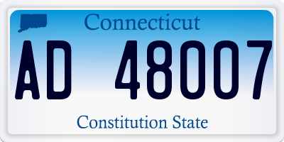CT license plate AD48007